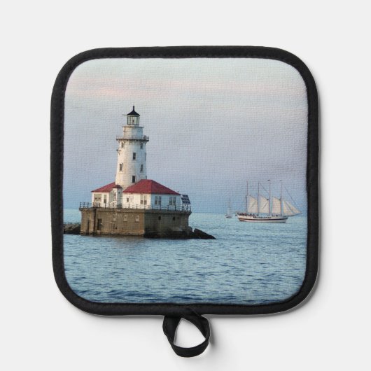 シカゴ防波堤ライト&ウィンディIIポットホルダー 鍋敷き (正面)