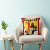 シカゴ風が強い都市米国のヴィンテージの観光事業 クッション (椅子)