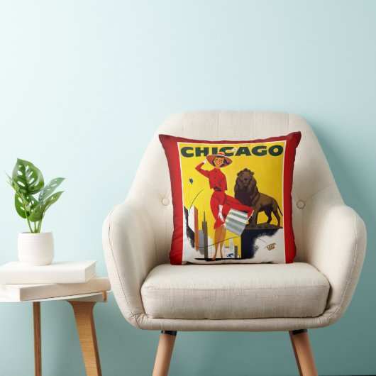 シカゴ風が強い都市米国のヴィンテージの観光事業 クッション (椅子)