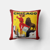 シカゴ風が強い都市米国のヴィンテージの観光事業 クッション (裏面)