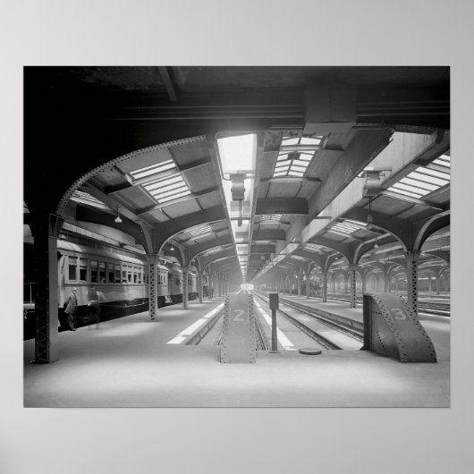 シカゴ駅、1920年。ヴィンテージ鉄道 ポスター (正面)