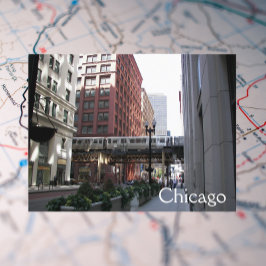 シカゴ高架鉄道の旅行写真 ポストカード