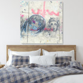 シカゴ鮮やかグラフィティ キャンバスプリント (インサイチュ (寝室))