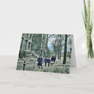 シカゴ1898冬雪リンカーン公園の子供たち シーズンカード