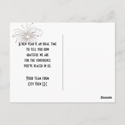 シカゴ2026年新年お世話になっております ポストカード (裏面)