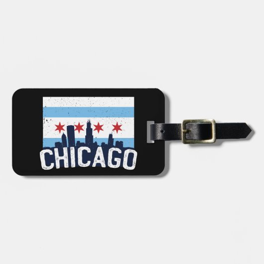 シカゴ4スターズヴィンテージトラベルシティ ラゲッジタグ (正面横)
