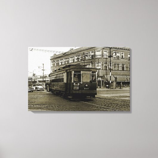 シカゴ63RDと西部1952 TROLLEY ART SEPIA キャンバスプリント (正面)