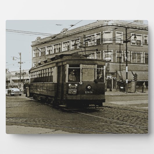 シカゴ63RDと西部1952 TROLLEY ART SEPIA フォトプラーク (正面)