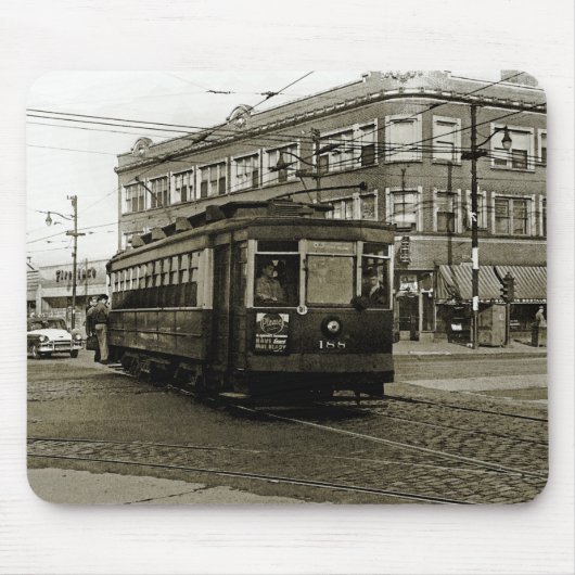 シカゴ63RDと西部1952 TROLLEY ART SEPIA マウスパッド (正面)