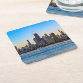 シカゴ・アット・ダスク・コースター スクエアペーパーコースター (アングル)