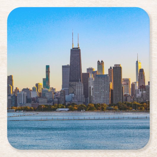シカゴ・アット・ダスク・コースター スクエアペーパーコースター (正面)