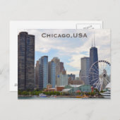 シカゴ，アメリカのヴィンテージ旅行観光はがきを追加 ポストカード (正面/裏面)