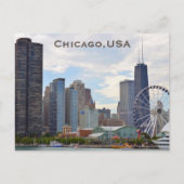 シカゴ，アメリカのヴィンテージ旅行観光はがきを追加 ポストカード (正面)