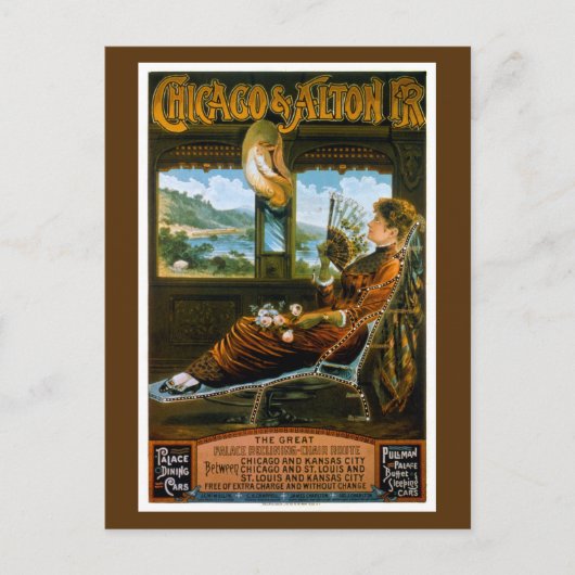 シカゴ&アルトン鉄道ヴィンテージ旅行ポスター ポストカード (正面)