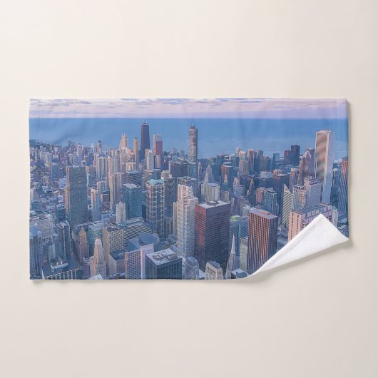 シカゴ·アーキテクチャ建物のアートワーク| バスタオルセット (ハンドタオル)