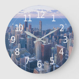 シカゴ·アーキテクチャ建物のアートワーク| ラージ壁時計