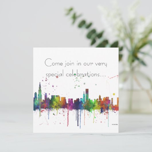 シカゴ、イリノイのスカイライン 招待状 (スタンド正面)