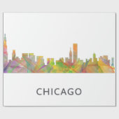 シカゴ、イリノイのスカイラインWB1 - ラッピングペーパー (フラット)