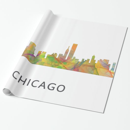 シカゴ、イリノイのスカイラインWB1 - ラッピングペーパー (アンロールド)