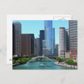 シカゴ・イリノイのメリークリスマス シーズンポストカード (正面/裏面)