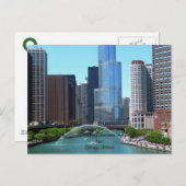 シカゴ・イリノイのメリークリスマス シーズンポストカード (正面/裏面)