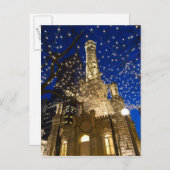 シカゴ、イリノイの休日の古い給水塔 シーズンポストカード (正面/裏面)