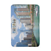 シカゴ・イリノイ川スカイライン旅行写真 バスマット (正面縦)