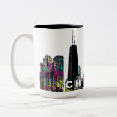 シカゴ、イリノイ州グラフィティ ツートーンマグカップ (左)