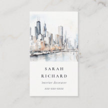 シカゴ、イリノイ州シティー・スケープ水彩旅行