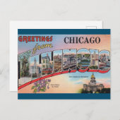 シカゴ、イリノイ州ビンテージ旅行はがき ポストカード (正面/裏面)