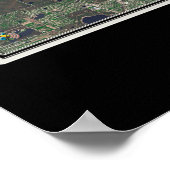 シカゴ・イリノイ州宇宙衛星地図 ポスター (角)