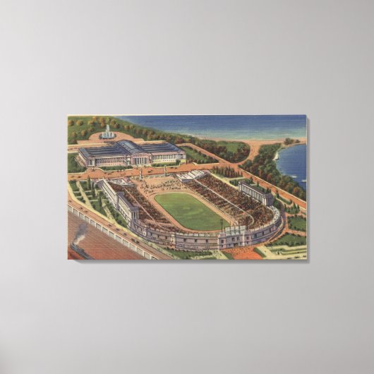 シカゴ、イリノイ州 – 兵士のフィールドとフィールド キャンバスプリント (正面)