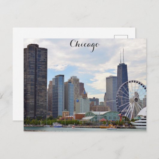 シカゴ イリノイ州 市街地 ネイビーピア 写真 ポストカード (正面/裏面)