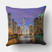 シカゴ・イリノイ市の夜 クッション (裏面)