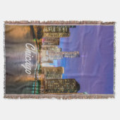 シカゴ・イリノイ市の夜 スローブランケット (正面)