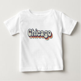 シカゴ イリノイ クロームシティ クラシック アート ベビーTシャツ