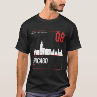 シカゴ イリノイ スカイライン シフトテープ Vol 08 Tシャツ