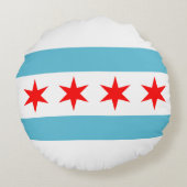 シカゴ（イリノイ）市旗 ラウンドクッション (裏面)