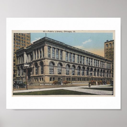 シカゴ・イリノイ， Public Library, 1930s ポスター (正面)