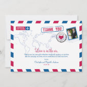 シカゴ エアメール ウェディング サンクス サンキューカード (正面)