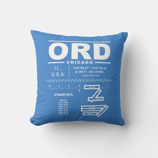 シカゴ・オヘア国際空港 ORD クッション (正面)