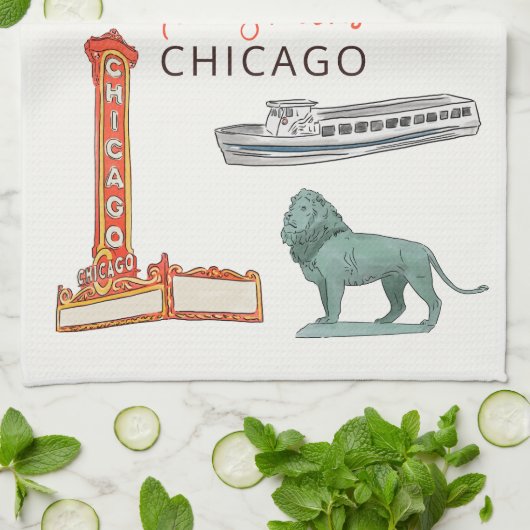 シカゴ キッチンタオル (折り畳み)