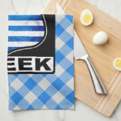 シカゴ・ギリシャ・アメリカ キッチンタオル (四つ折り)