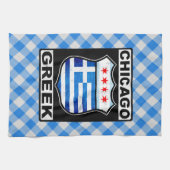 シカゴ・ギリシャ・アメリカ キッチンタオル (横)