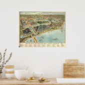 シカゴ・コロンビアン展1893パノラママップ ポスター (キッチン)