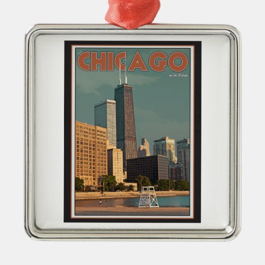 シカゴ-ジョンハンコックの中心 メタルオーナメント (正面)