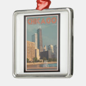 シカゴ-ジョンハンコックの中心 メタルオーナメント (左)