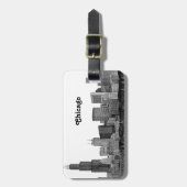 シカゴ・スカイラインがエッチング ラゲッジタグ (正面縦)