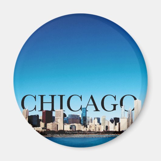 シカゴ・スカイラインとCHICAGO in the Sky マグネット (正面)