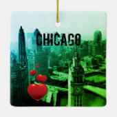 シカゴ・スカイライン1930の上面図の写真 セラミックオーナメント (裏面)